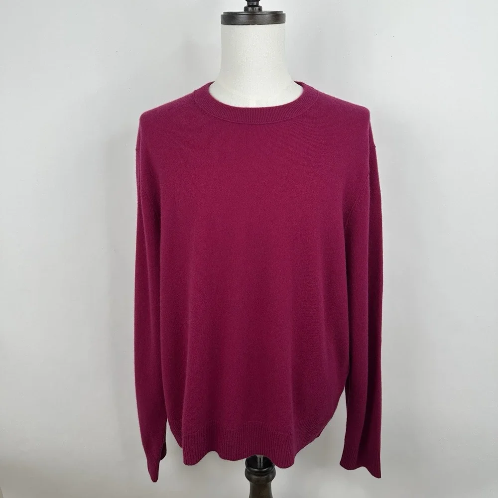 NWT Banana‎ Republic Men's Cashmere Crew Neck Sweater XXL Camu Berry Soft